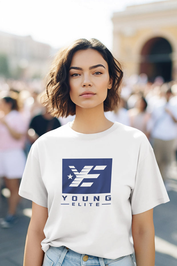 Young-Elite Blue & White Female short sleeve T-shirt