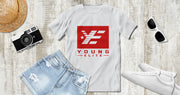 Young-Elite White & Red Female Short sleeve T-shirt